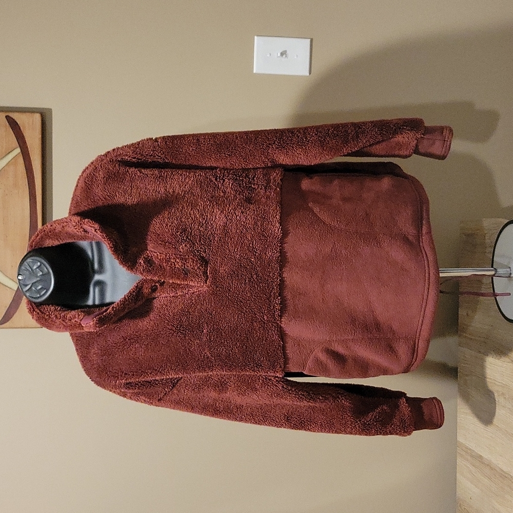 All in Motion Women  Rust Sherpa Jacket  with Snap Front Pullover Sweatshirt  L